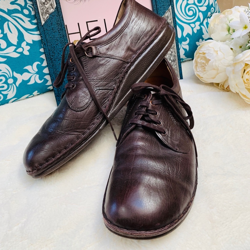 Finn Comfort Metz Brown Leather Oxford Shoes